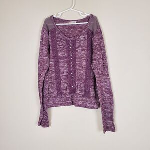 Miss Me Girls Purple Marled Sweater Size large